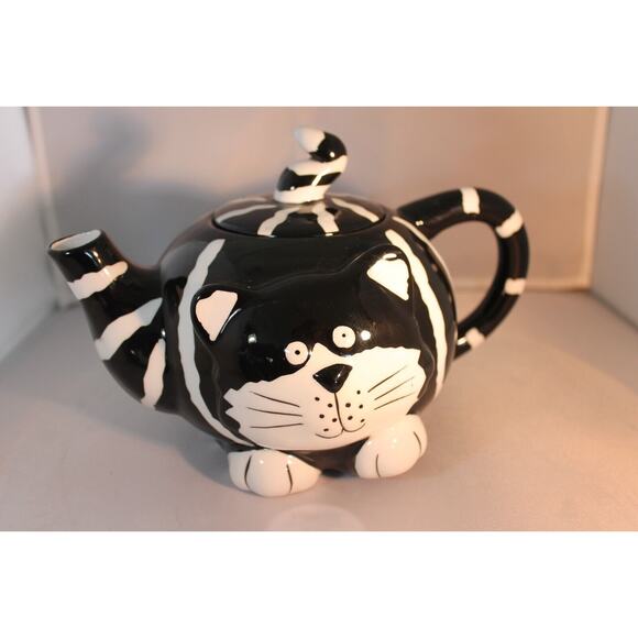 Burton & Burton Chester The Cat Ceramic Teapot & 2 Cat Mugs CLEAN - Picture 2 of 10